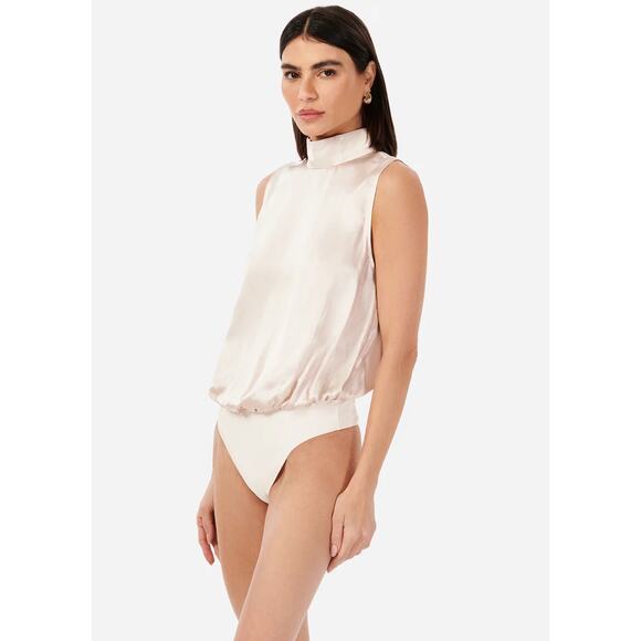 Cami NYC Delancey Silk Bodysuit Size S Oat NWT Classic Old Money European Summer - Picture 15 of 16